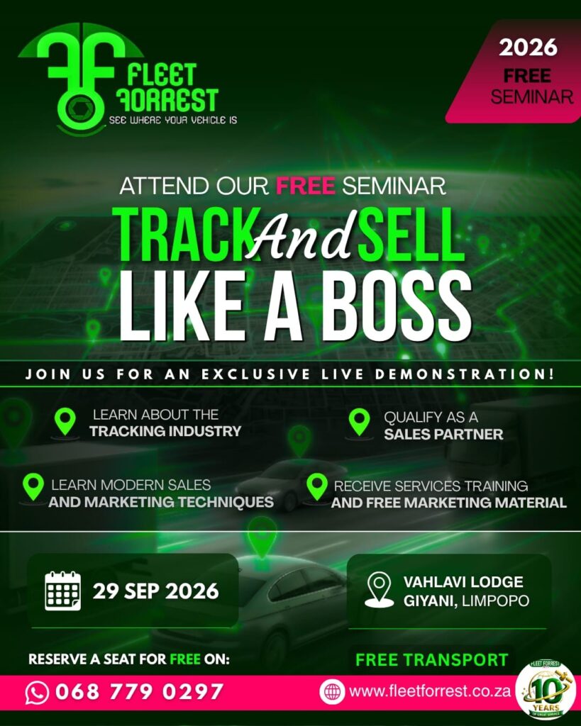 Track and Sell Like a Boss free seminar, 29 September 2026, Vahlavi Lodge, Giyani